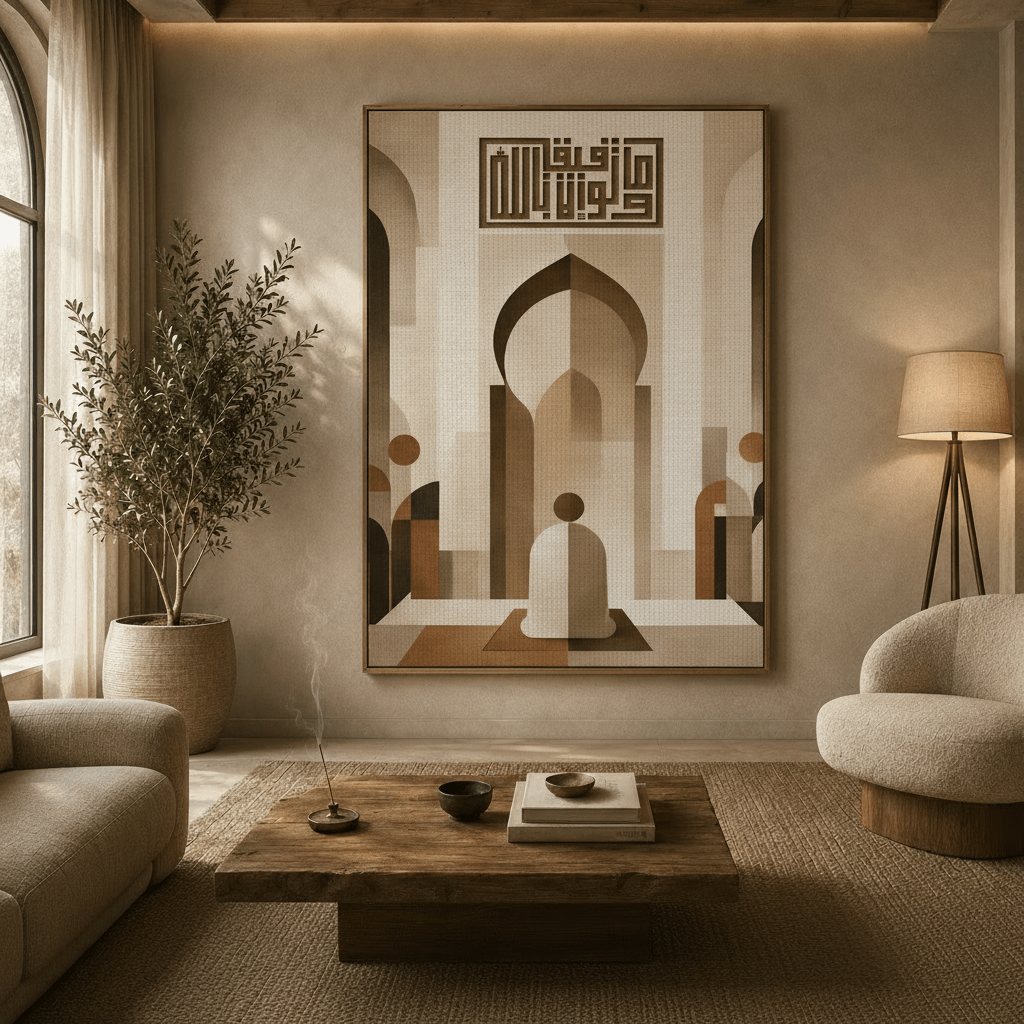 وما توفيقي إلا بالله — And My Success Is Only Through Allah | Framed Canvas Islamic Wall Art - ATHARn